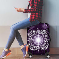 New Zealand Matariki Waipunarangi Luggage Cover Maori Moko Purple Galaxy