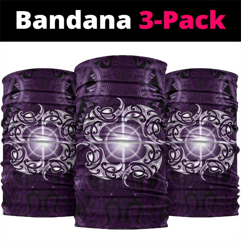 New Zealand Matariki Waipunarangi Neck Gaiter Maori Moko Purple Galaxy LT05 package One Size: 25*50cm Purple - Polynesian Pride