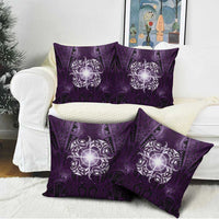 New Zealand Matariki Waipunarangi Pillow Cover Maori Moko Purple Galaxy