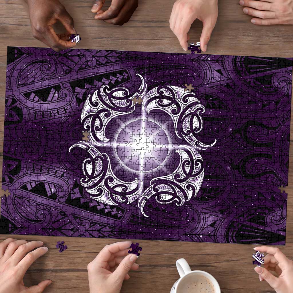 New Zealand Matariki Waipunarangi Puzzle Maori Moko Purple Galaxy LT05 - Polynesian Pride