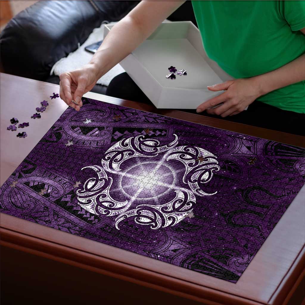 New Zealand Matariki Waipunarangi Puzzle Maori Moko Purple Galaxy LT05 - Polynesian Pride