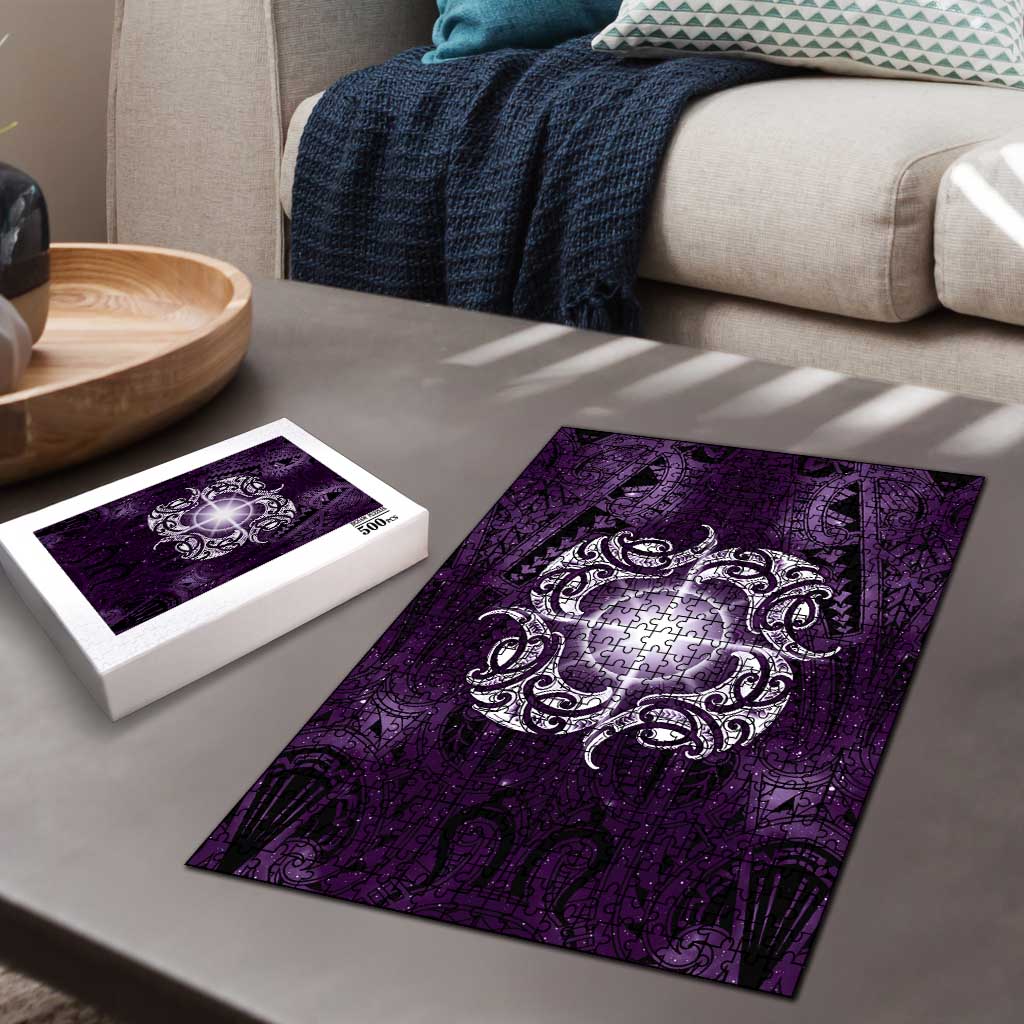 New Zealand Matariki Waipunarangi Puzzle Maori Moko Purple Galaxy LT05 - Polynesian Pride