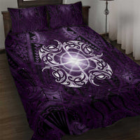 New Zealand Matariki Waipunarangi Quilt Bed Set Maori Moko Purple Galaxy