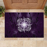 New Zealand Matariki Waipunarangi Rubber Doormat Maori Moko Purple Galaxy LT05 Purple - Polynesian Pride