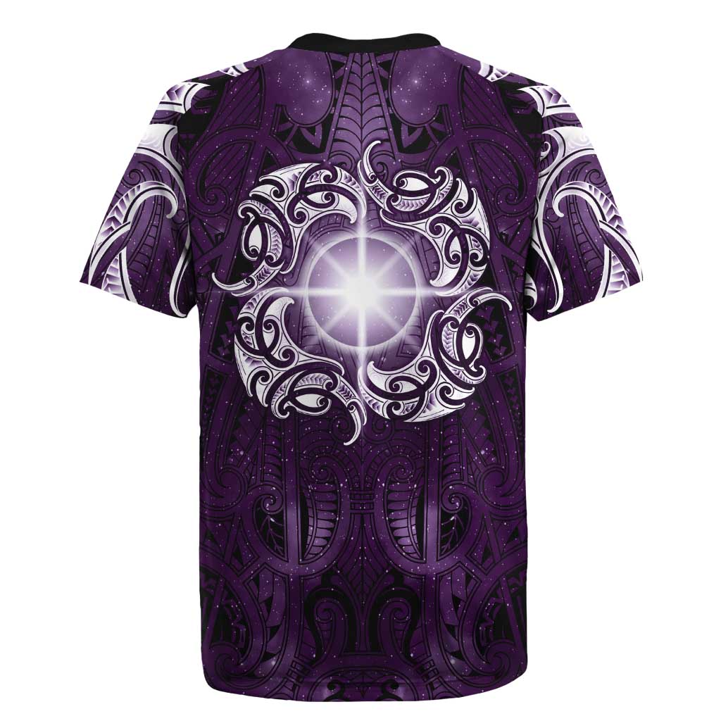 New Zealand Matariki Waipunarangi Rugby Jersey Maori Moko Purple Galaxy