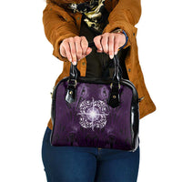 New Zealand Matariki Waipunarangi Shoulder Handbag Maori Moko Purple Galaxy
