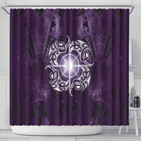 New Zealand Matariki Waipunarangi Shower Curtain Maori Moko Purple Galaxy