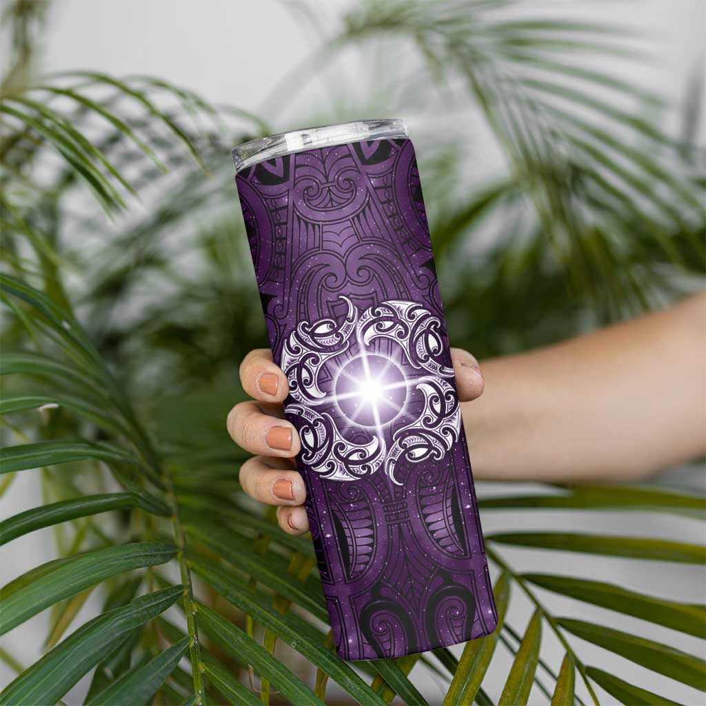 New Zealand Matariki Waipunarangi Skinny Tumbler Maori Moko Purple Galaxy