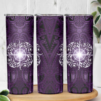 New Zealand Matariki Waipunarangi Skinny Tumbler Maori Moko Purple Galaxy