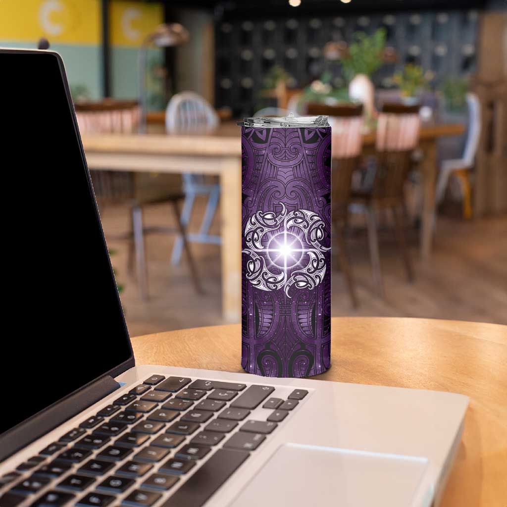 New Zealand Matariki Waipunarangi Skinny Tumbler Maori Moko Purple Galaxy