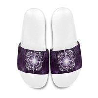 New Zealand Matariki Waipunarangi Slide Sandals Maori Moko Purple Galaxy