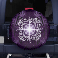 New Zealand Matariki Waipunarangi Spare Tire Cover Maori Moko Purple Galaxy