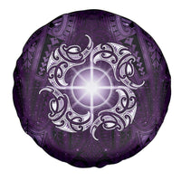 New Zealand Matariki Waipunarangi Spare Tire Cover Maori Moko Purple Galaxy