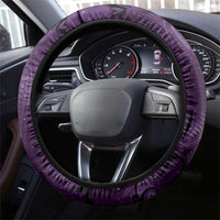 New Zealand Matariki Waipunarangi Steering Wheel Cover Maori Moko Purple Galaxy