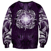 New Zealand Matariki Waipunarangi Sweatshirt Maori Moko Purple Galaxy LT05 - Polynesian Pride