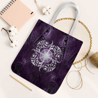 New Zealand Matariki Waipunarangi Tote Bag Maori Moko Purple Galaxy