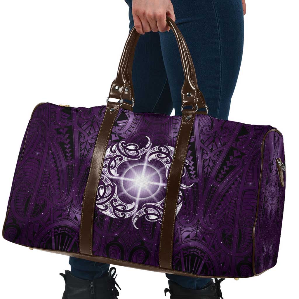 New Zealand Matariki Waipunarangi Travel Bag Maori Moko Purple Galaxy