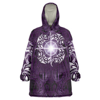 New Zealand Matariki Waipunarangi Wearable Blanket Hoodie Maori Moko Purple Galaxy