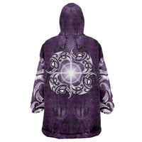 New Zealand Matariki Waipunarangi Wearable Blanket Hoodie Maori Moko Purple Galaxy