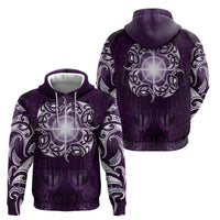 New Zealand Matariki Waipunarangi Zip Hoodie Maori Moko Purple Galaxy