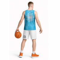 New Zealand Matariki Waiti Basketball Jersey Maori Moko Cyan Galaxy