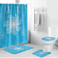 New Zealand Matariki Waiti Bathroom Set Maori Moko Cyan Galaxy LT05 Bathroom Set (4 pcs) Cyan - Polynesian Pride