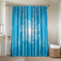 New Zealand Matariki Waiti Bathroom Set Maori Moko Cyan Galaxy LT05 Shower Curtain Only Cyan - Polynesian Pride
