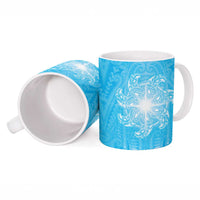 New Zealand Matariki Waiti Ceramic Mug Maori Moko Cyan Galaxy