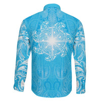 New Zealand Matariki Waiti Family Matching Long Sleeve Bodycon Dress and Hawaiian Shirt Maori Moko Cyan Galaxy