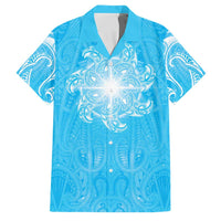 New Zealand Matariki Waiti Family Matching Mermaid Dress and Hawaiian Shirt Maori Moko Cyan Galaxy