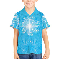 New Zealand Matariki Waiti Family Matching Mermaid Dress and Hawaiian Shirt Maori Moko Cyan Galaxy
