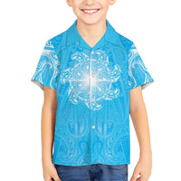 New Zealand Matariki Waiti Hawaiian Shirt Maori Moko Cyan Galaxy LT05 - Polynesian Pride