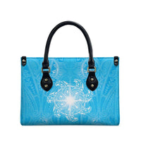 New Zealand Matariki Waiti Leather Bag Maori Moko Cyan Galaxy