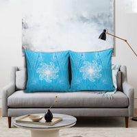 New Zealand Matariki Waiti Pillow Cover Maori Moko Cyan Galaxy LT05 - Polynesian Pride