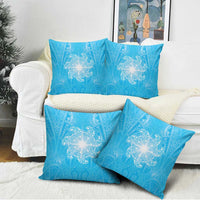 New Zealand Matariki Waiti Pillow Cover Maori Moko Cyan Galaxy LT05 - Polynesian Pride