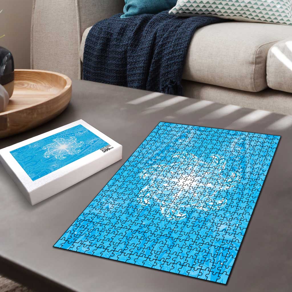 New Zealand Matariki Waiti Puzzle Maori Moko Cyan Galaxy LT05 - Polynesian Pride