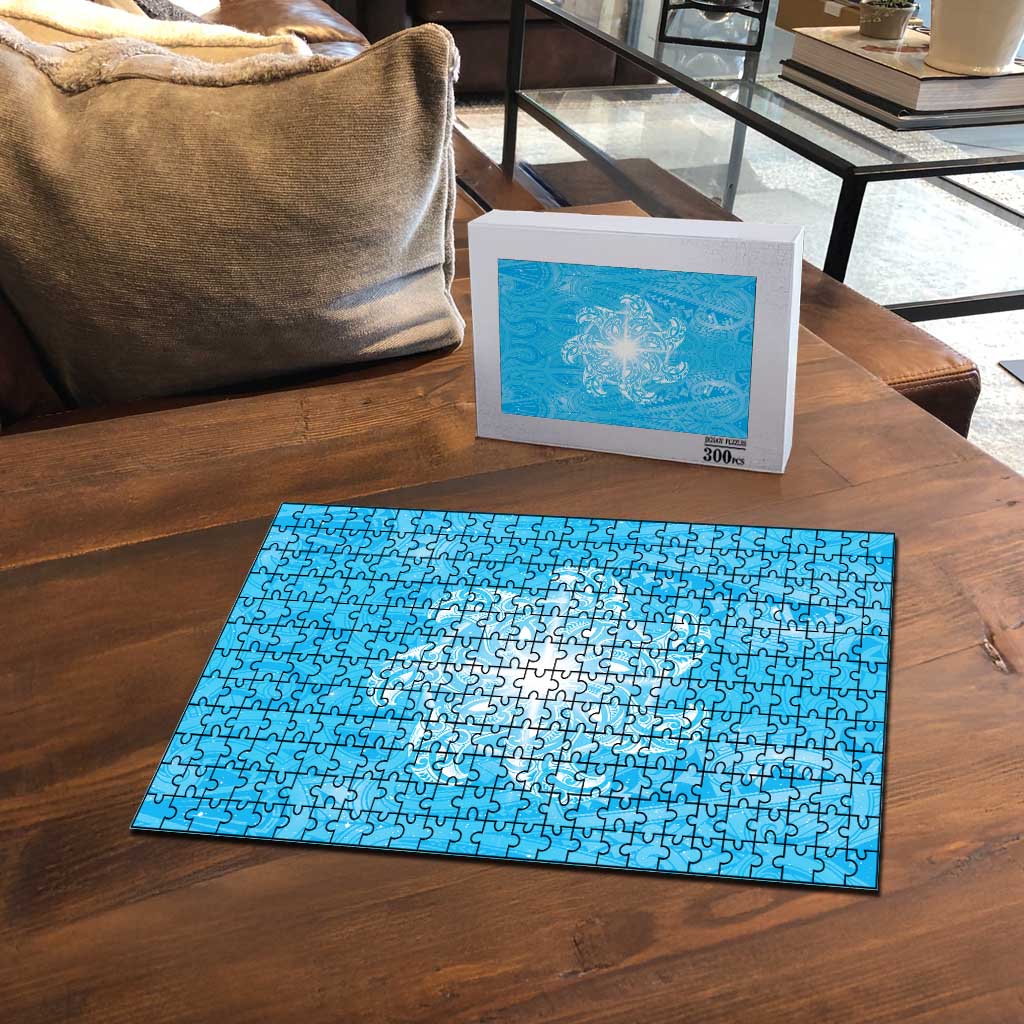 New Zealand Matariki Waiti Puzzle Maori Moko Cyan Galaxy LT05 - Polynesian Pride