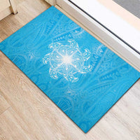 New Zealand Matariki Waiti Rubber Doormat Maori Moko Cyan Galaxy