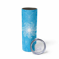 New Zealand Matariki Waiti Skinny Tumbler Maori Moko Cyan Galaxy