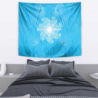 New Zealand Matariki Waiti Tapestry Maori Moko Cyan Galaxy LT05 - Polynesian Pride