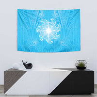 New Zealand Matariki Waiti Tapestry Maori Moko Cyan Galaxy LT05 - Polynesian Pride