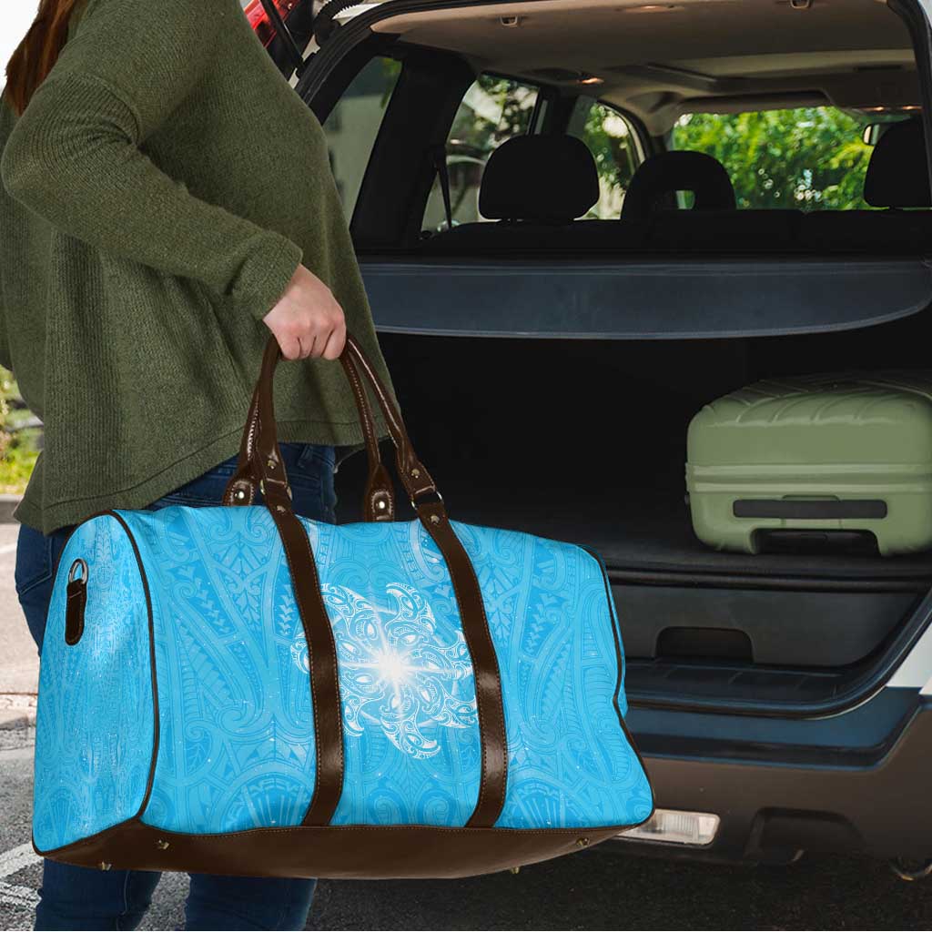 New Zealand Matariki Waiti Travel Bag Maori Moko Cyan Galaxy