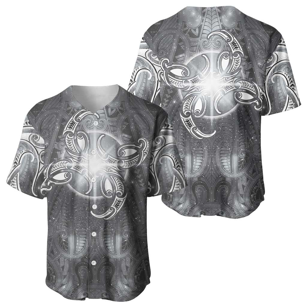 New Zealand Matariki Ururangi Baseball Jersey Maori Moko Grey Galaxy