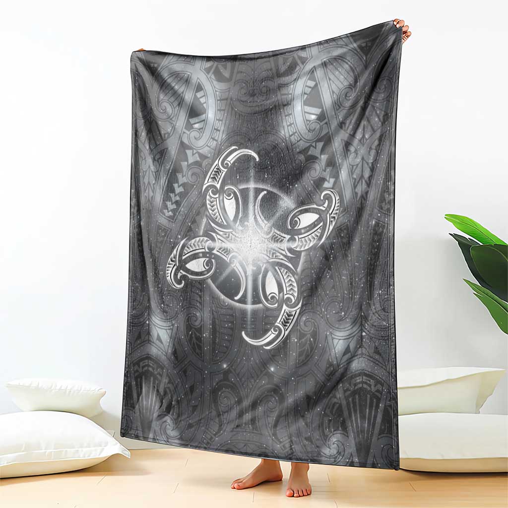 New Zealand Matariki Ururangi Blanket Maori Moko Grey Galaxy LT05 - Polynesian Pride
