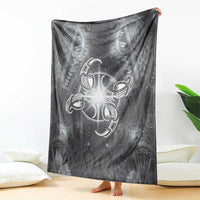 New Zealand Matariki Ururangi Blanket Maori Moko Grey Galaxy LT05 - Polynesian Pride
