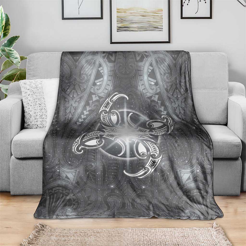 New Zealand Matariki Ururangi Blanket Maori Moko Grey Galaxy LT05 - Polynesian Pride