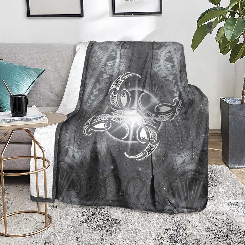 New Zealand Matariki Ururangi Blanket Maori Moko Grey Galaxy LT05 - Polynesian Pride