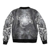 New Zealand Matariki Ururangi Bomber Jacket Maori Moko Grey Galaxy LT05 - Polynesian Pride