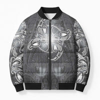 New Zealand Matariki Ururangi Bomber Puffer Jacket Maori Moko Grey Galaxy