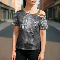 New Zealand Matariki Ururangi Cross Shoulder Shirt Maori Moko Grey Galaxy
